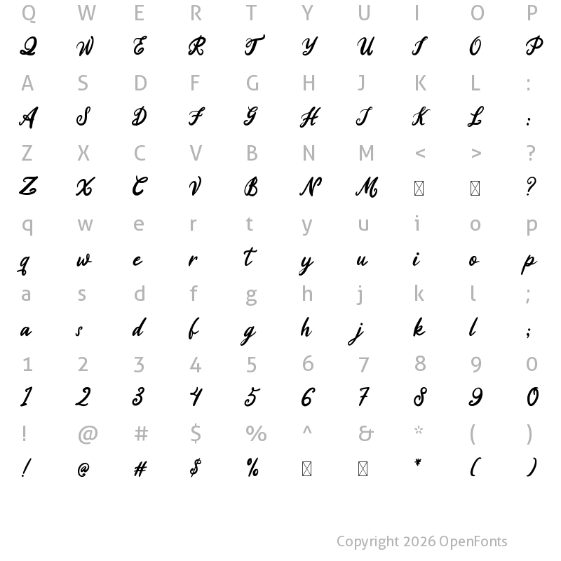 Character Map of Stranger Regular