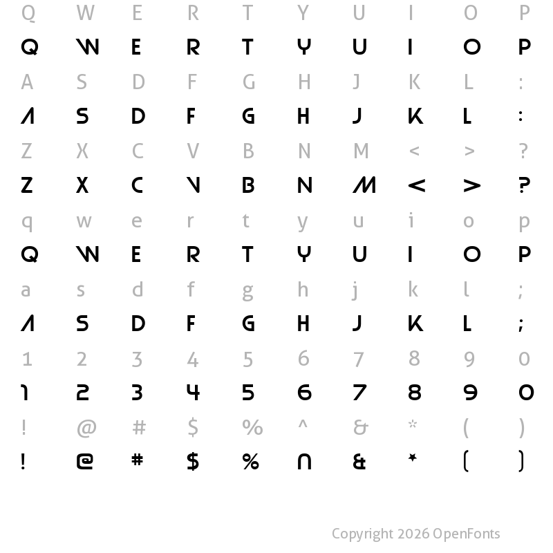Character Map of Strasua Regular