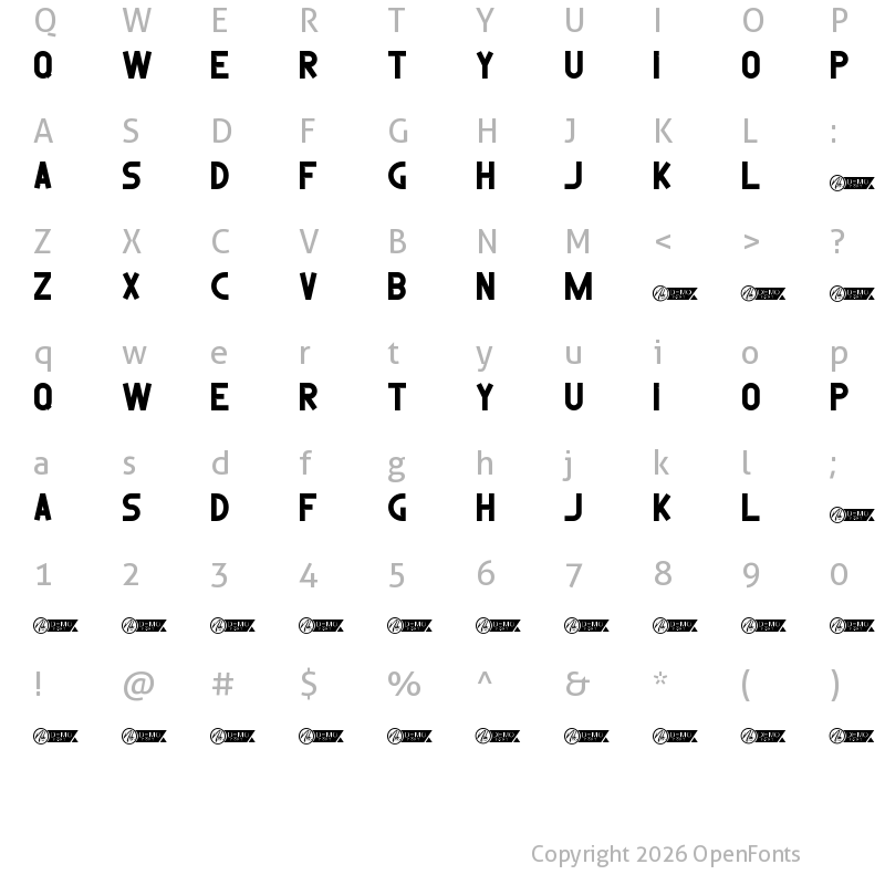 Character Map of Street Racing Demo Regular