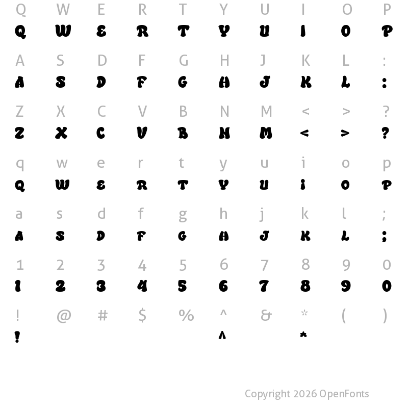 Character Map of Street Ruins DEMO Regular