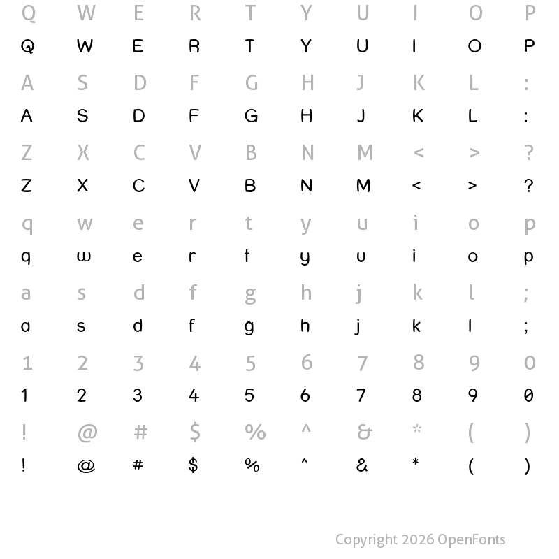 Character Map of Street Warped Regular