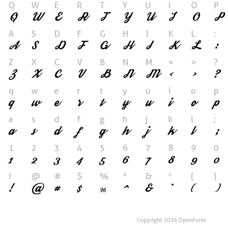 Character Map of Streetwear Regular
