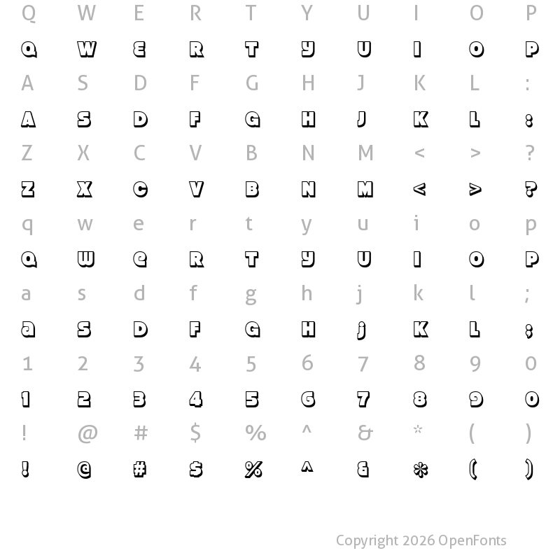 Character Map of Strenuous 3D