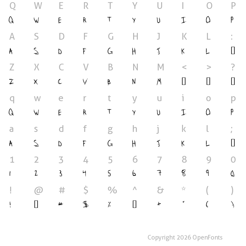 Character Map of Stridslysten Medium