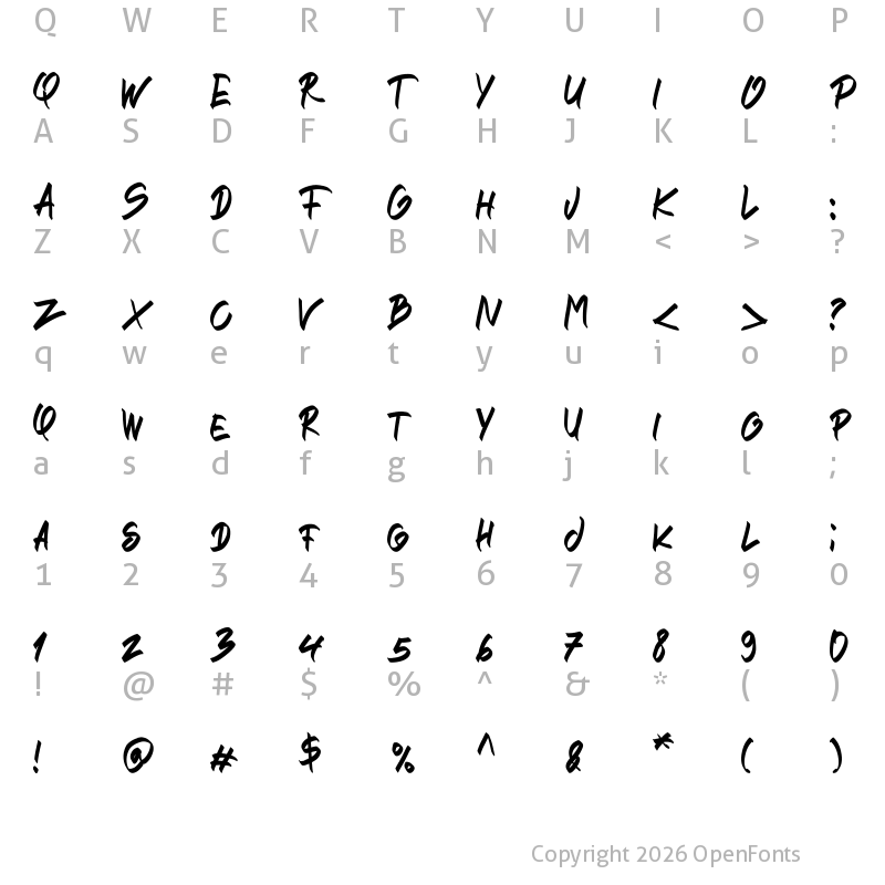 Character Map of STRIKEOUT Regular