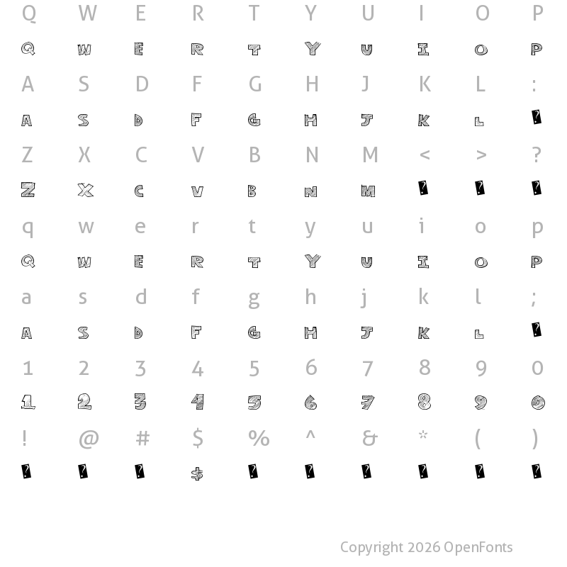 Character Map of StripeFun Regular