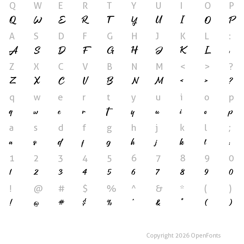 Character Map of Stylish Display Regular