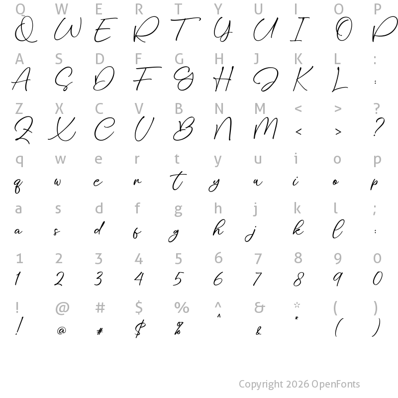 Character Map of Stylissa Regular