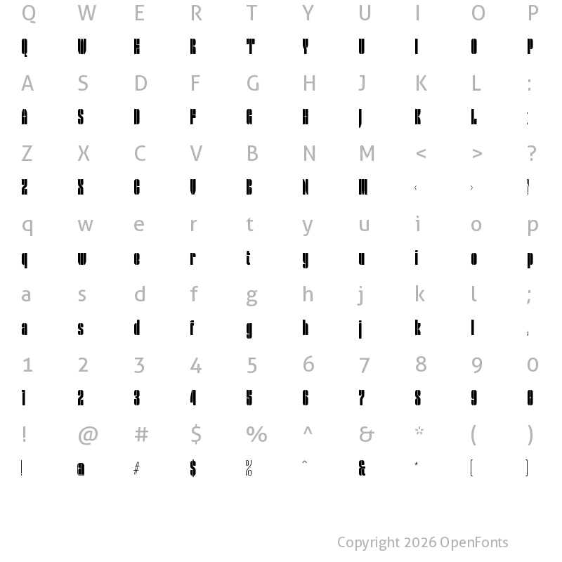 Character Map of Styro Semibold