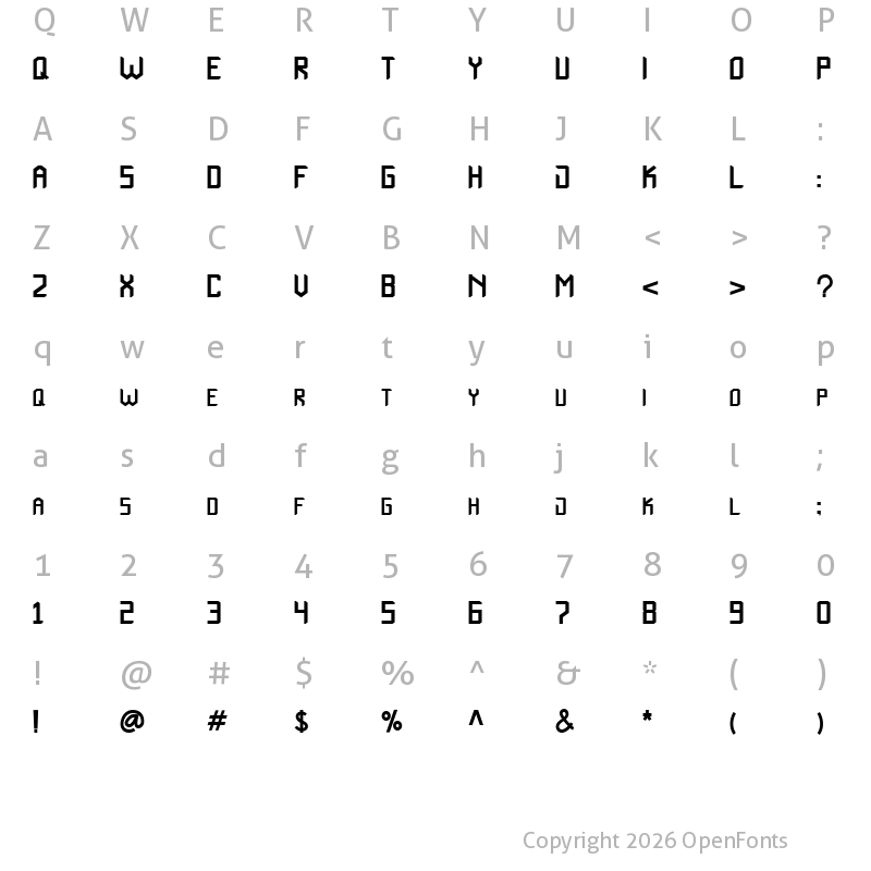 Character Map of subakrie Regular