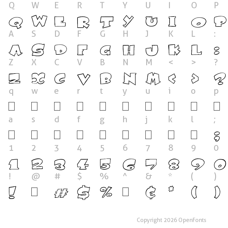 Character Map of Subito Regular