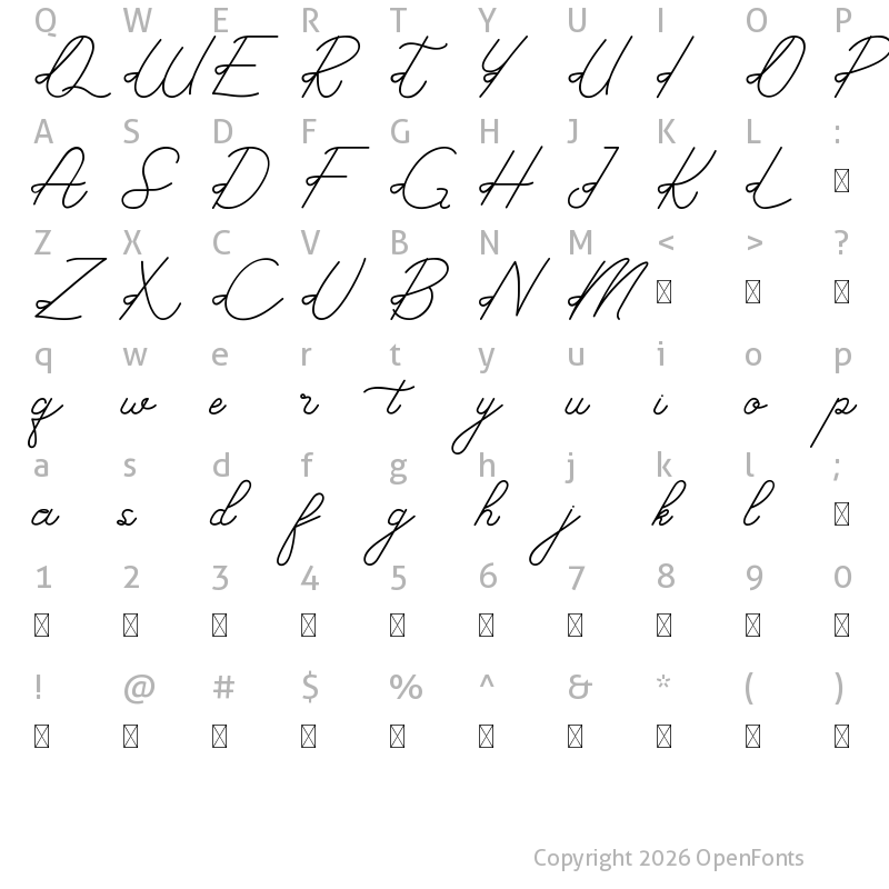 Character Map of Subtle H Demo Regular