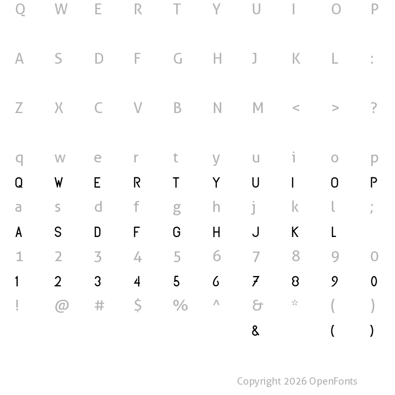 Character Map of Subtle Sans Regular Regular