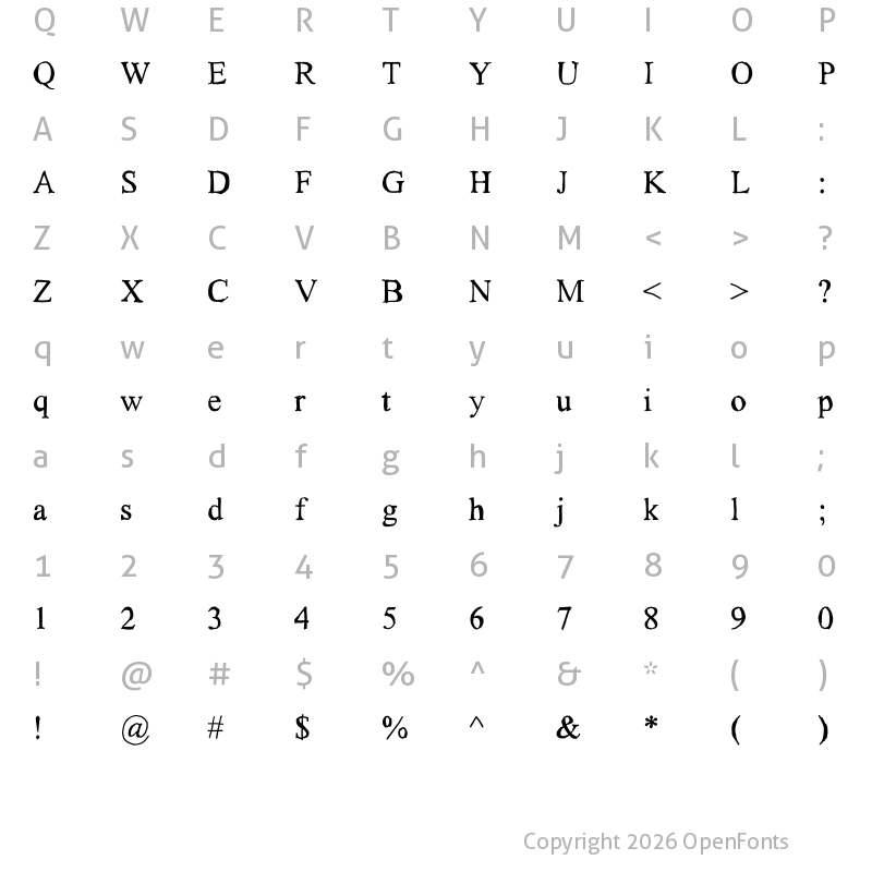 Character Map of Subway Haze Regular