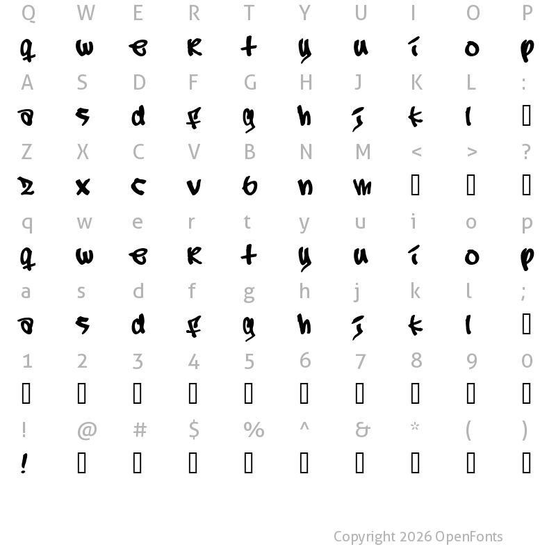 Character Map of Subway Regular