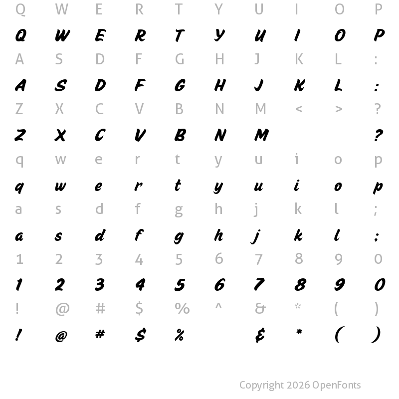 Character Map of SugarPieW00-Regular Regular