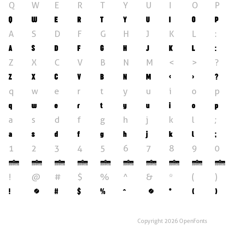 Character Map of Sugo Pro Classic Trial Bold