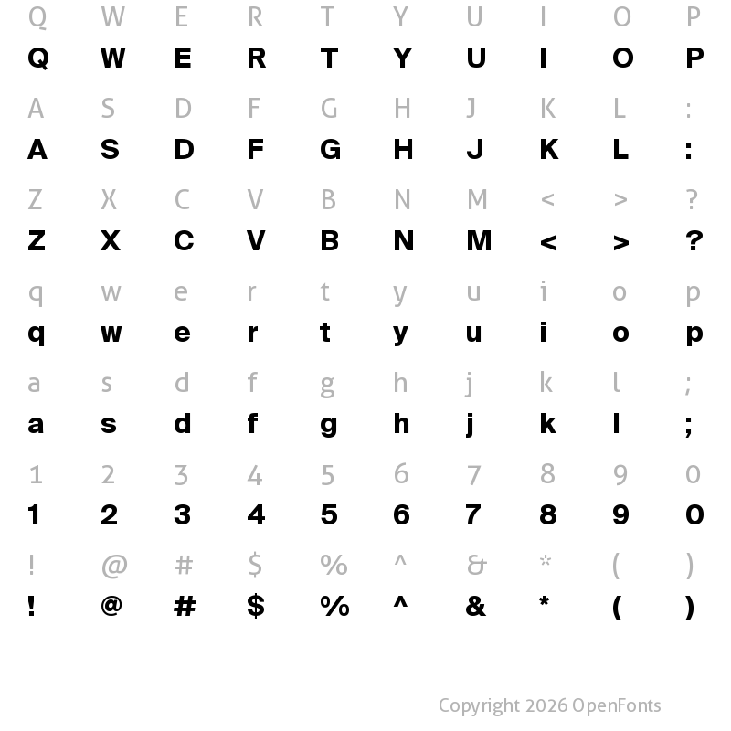 Character Map of Suisse Int'l Bold