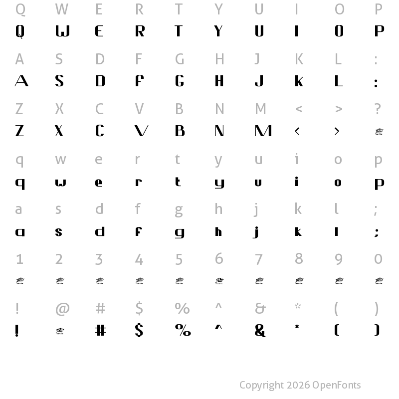 Character Map of Sulatty Regular