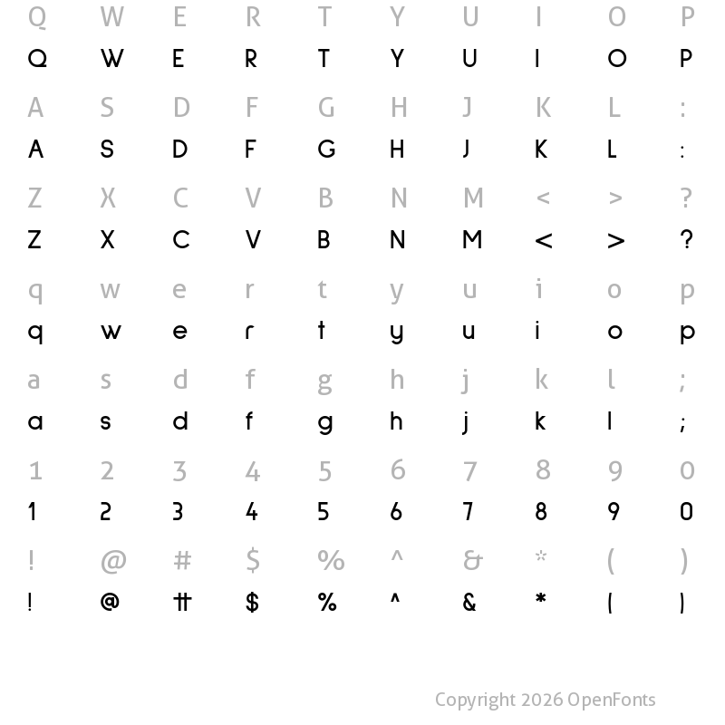 Character Map of Sulphur Point Bold