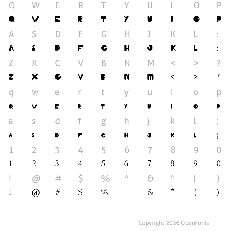 Character Map of Summer Of Love Regular