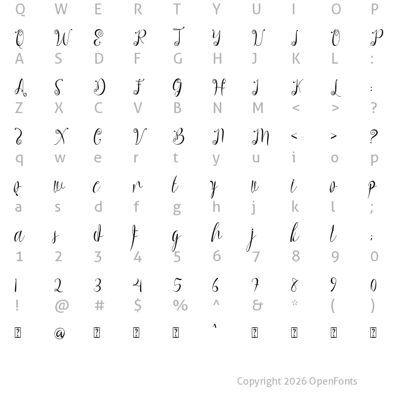Character Map of Summer Sugar Regular