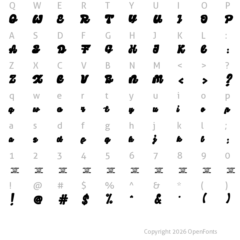 Character Map of Sumringah freepersonal