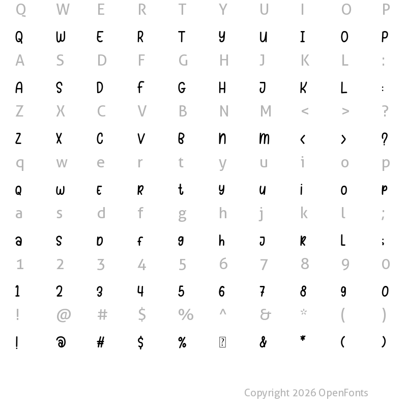 Character Map of Sunday Pumpkins Regular