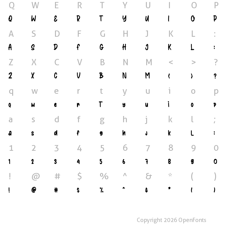 Character Map of Sunkist Squash Regular