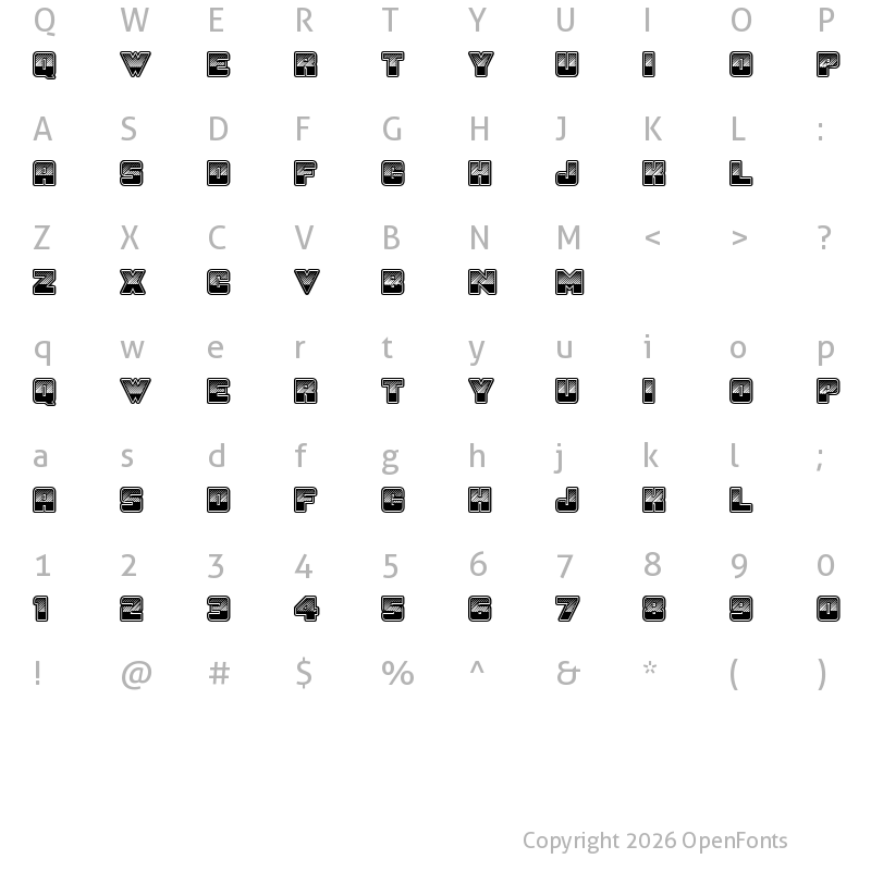 Character Map of Sunset GP Regular