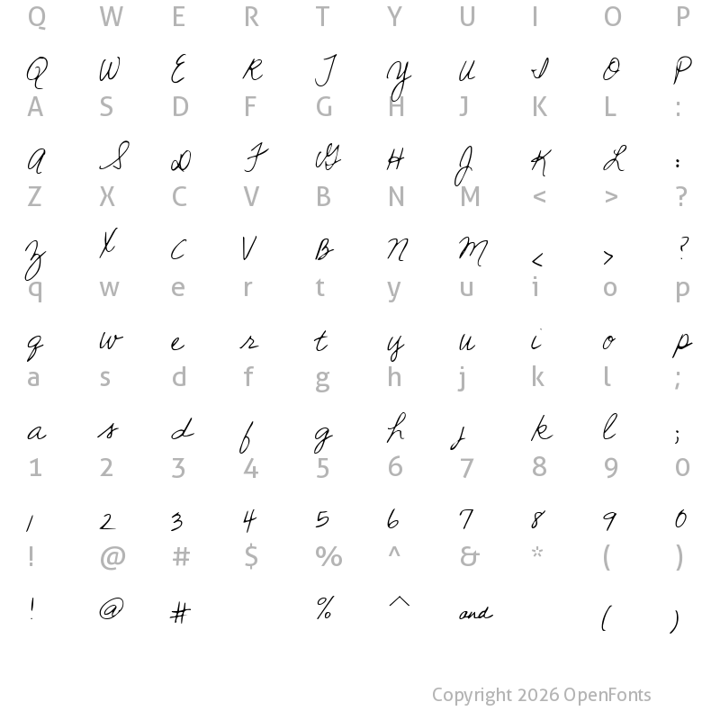 Character Map of Sunshine In My Soul Regular