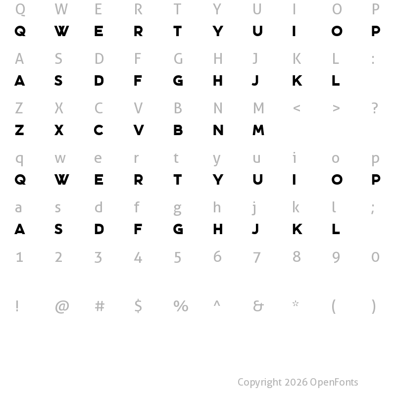 Character Map of Sunshine Regular