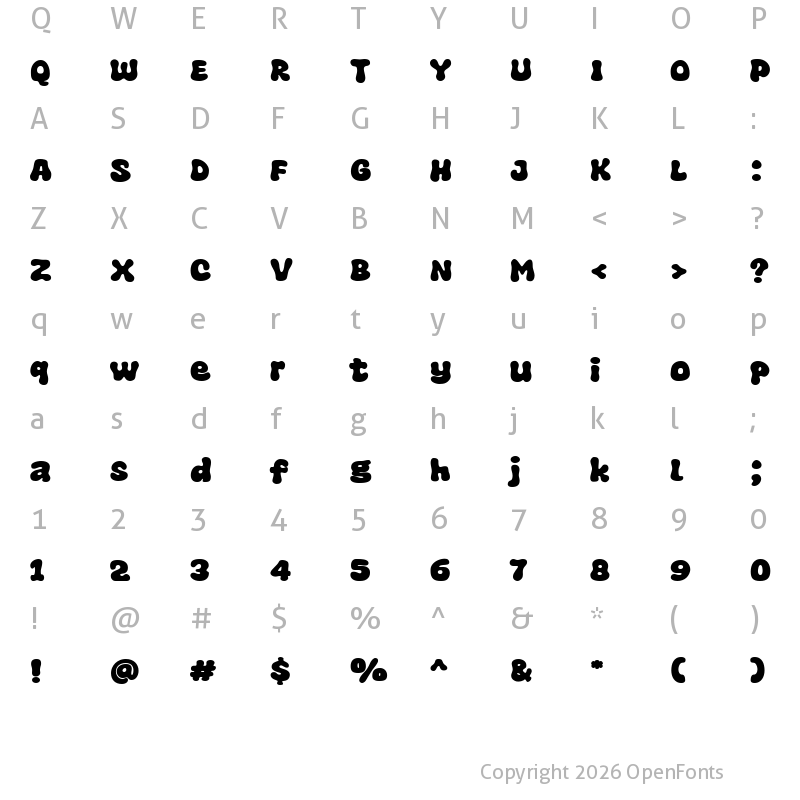 Character Map of Super Dessert Regular
