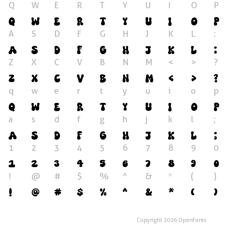 Character Map of Super Funky Regular