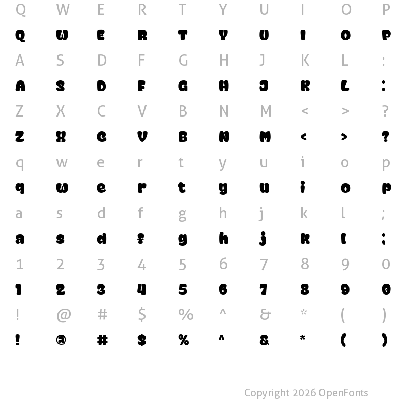 Character Map of Super Funnel Regular