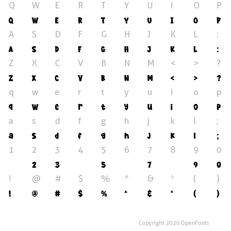 Character Map of Super Potato Regular