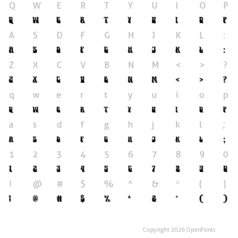 Character Map of Super Power Regular