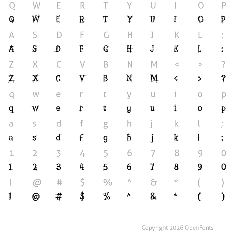 Character Map of Super Rugged Regular