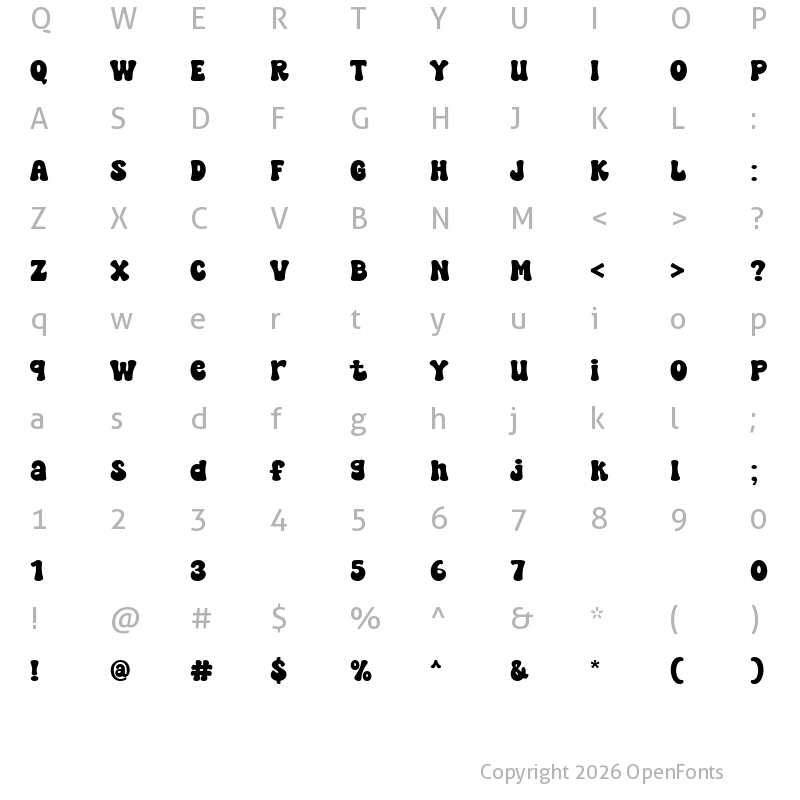 Character Map of Super Spicy Regular