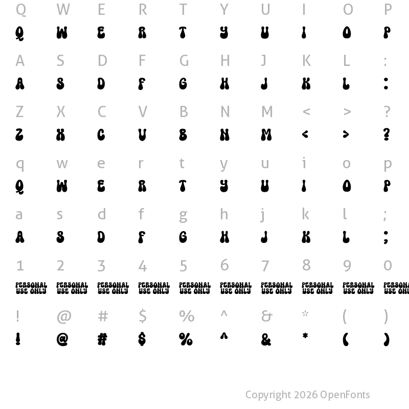 Character Map of Super Summer Regular