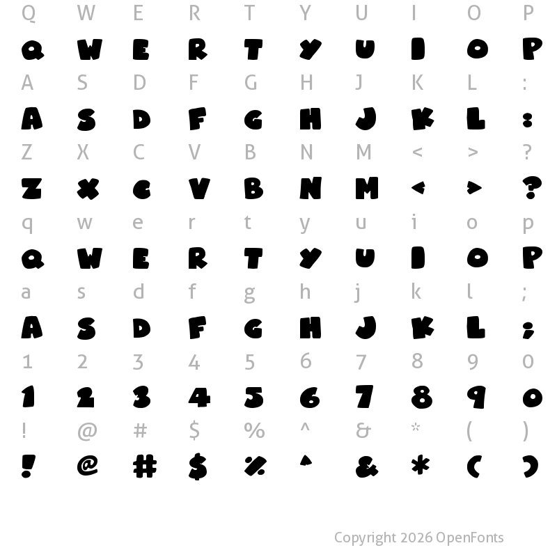 Character Map of Superchunky Bold