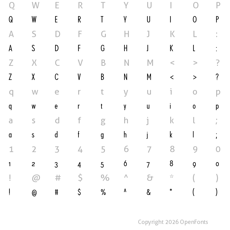 Character Map of SuperGroteskWeb W03 Condensed