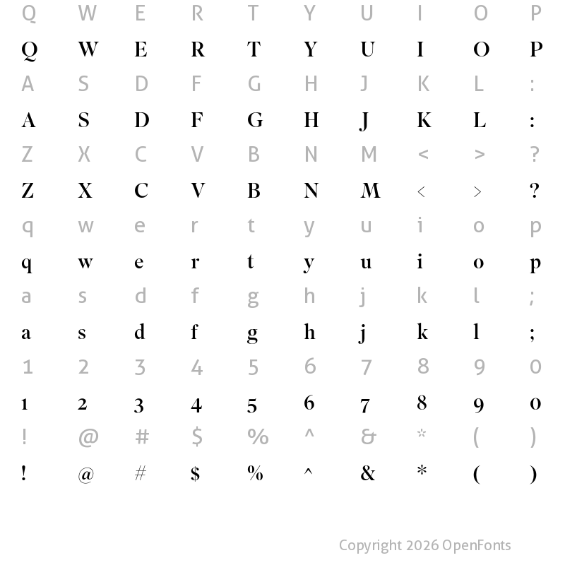Character Map of Superior Title Regular