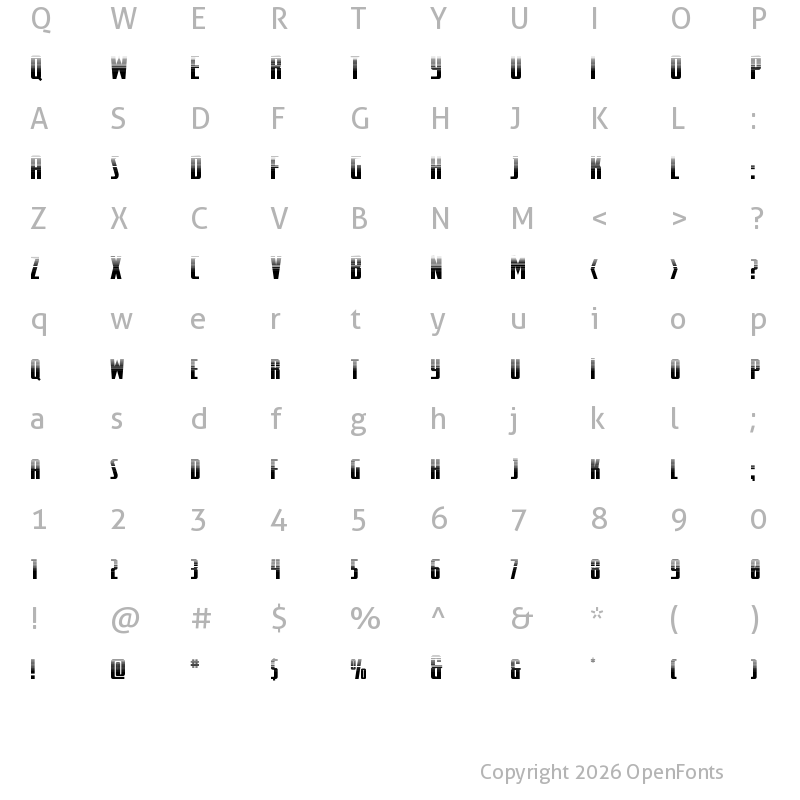 Character Map of SurfQuest Halftone Regular