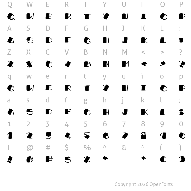 Character Map of Sushi Roll Regular