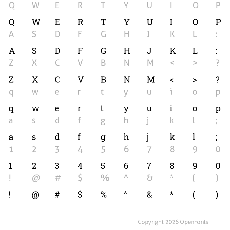 Character Map of Suwannaphum Regular