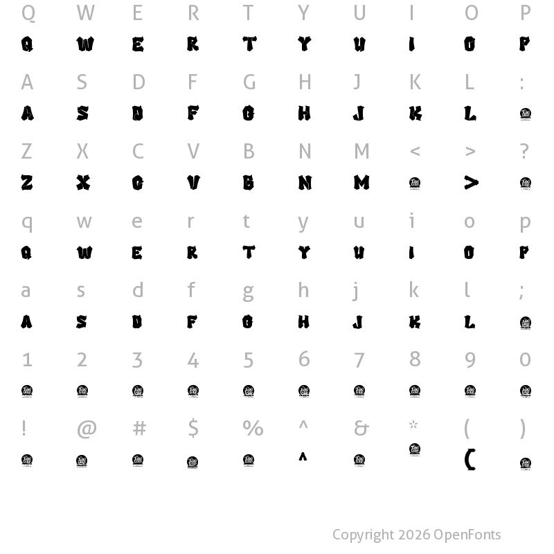 Character Map of SUXAN Personal Use