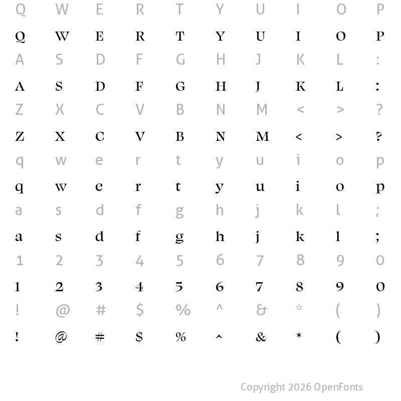 Character Map of Swear Display Medium