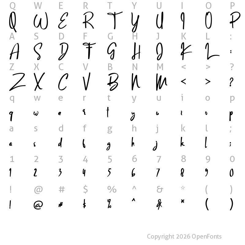 Character Map of Swedish Regular