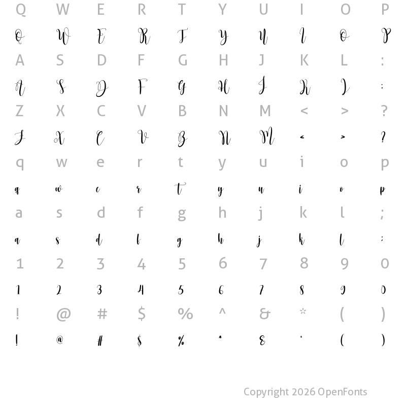 Character Map of Sweet Christmas Regular